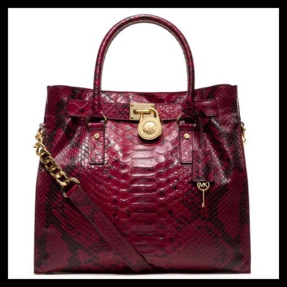 Michael Kors Handbags - NWT Michael Kors Large Hamilton Snake Print Tote